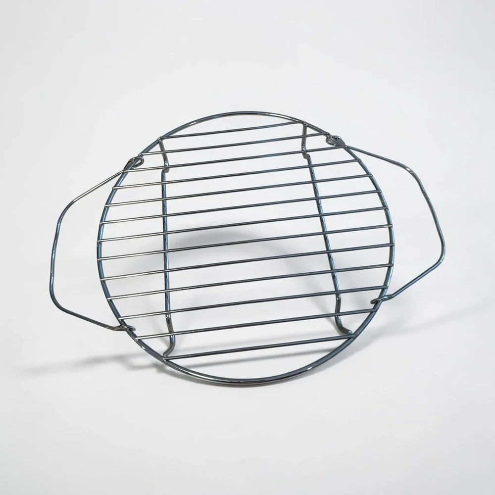 8 Inch Round Stainless Steel Steam Rack Cooling‎ Trivet with Handles Air Fryer